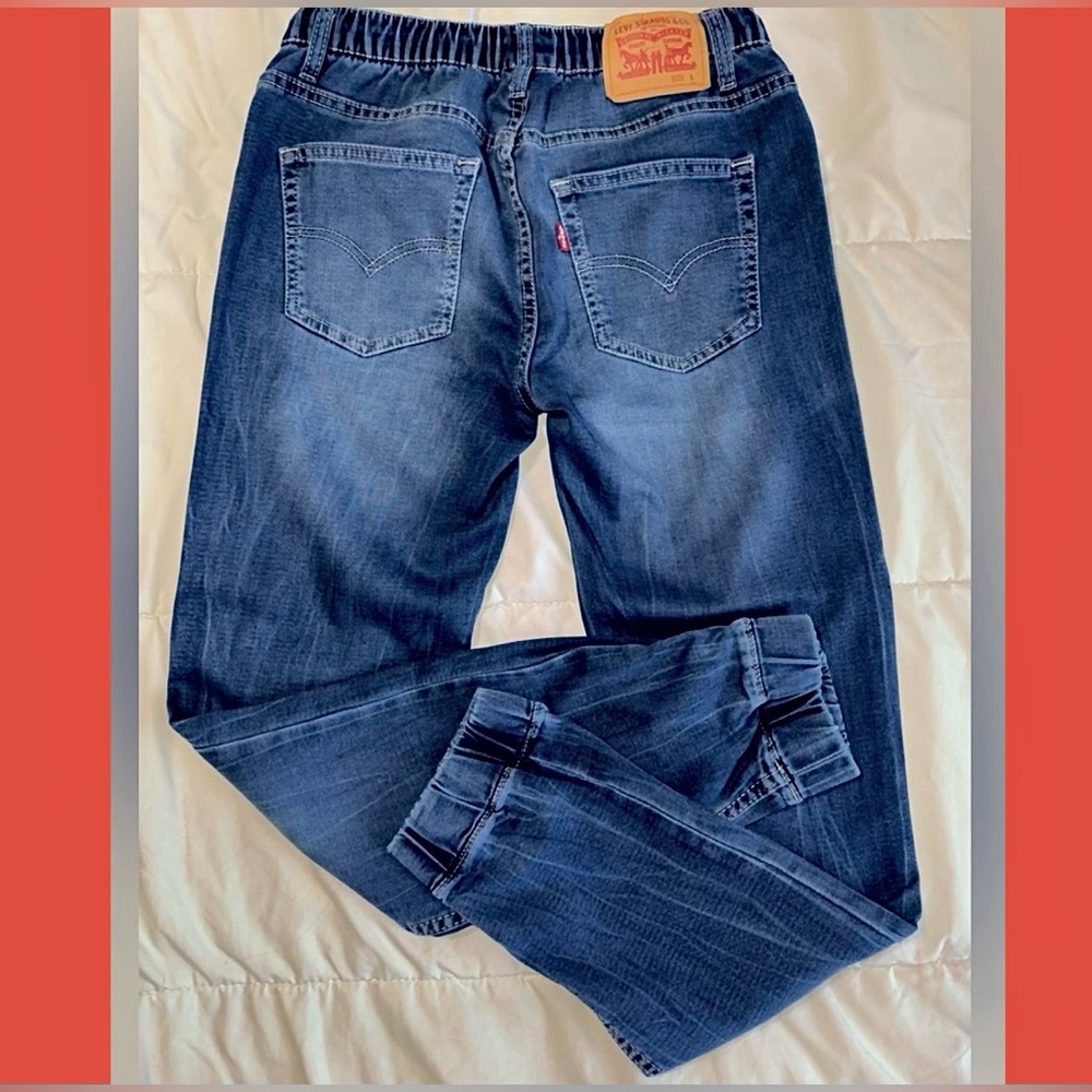 Levi's Boy's Jogger Pants - XL - Drawstring Waist | MEDIUM TO DARK WASH |